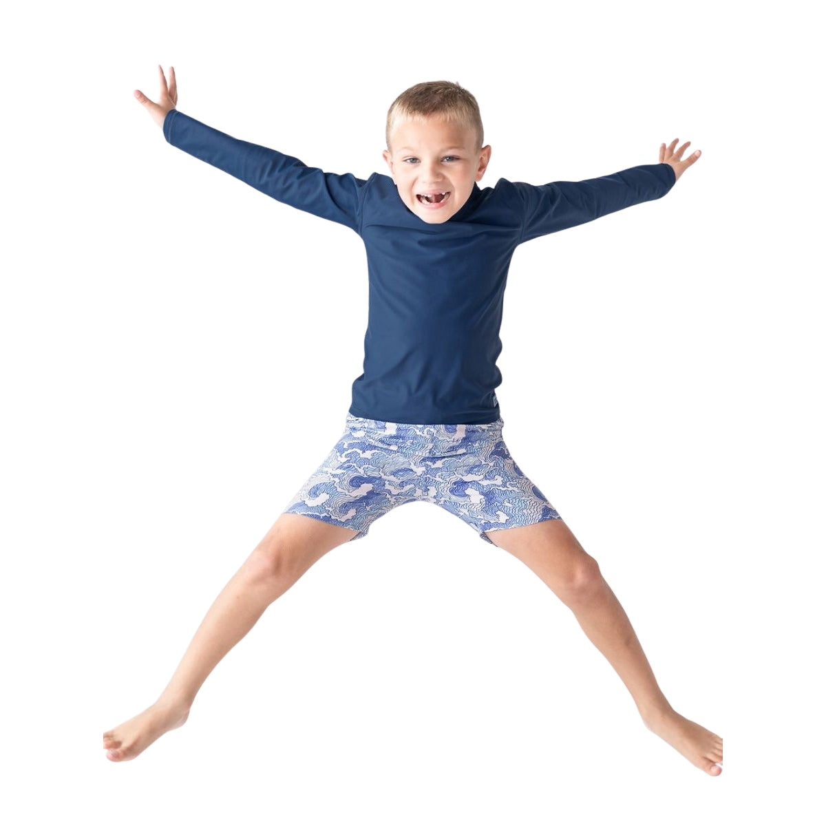 Rugged Butts Long Sleeve Rash Guard - Navy - 0-3M on Luna Baby Store Miami