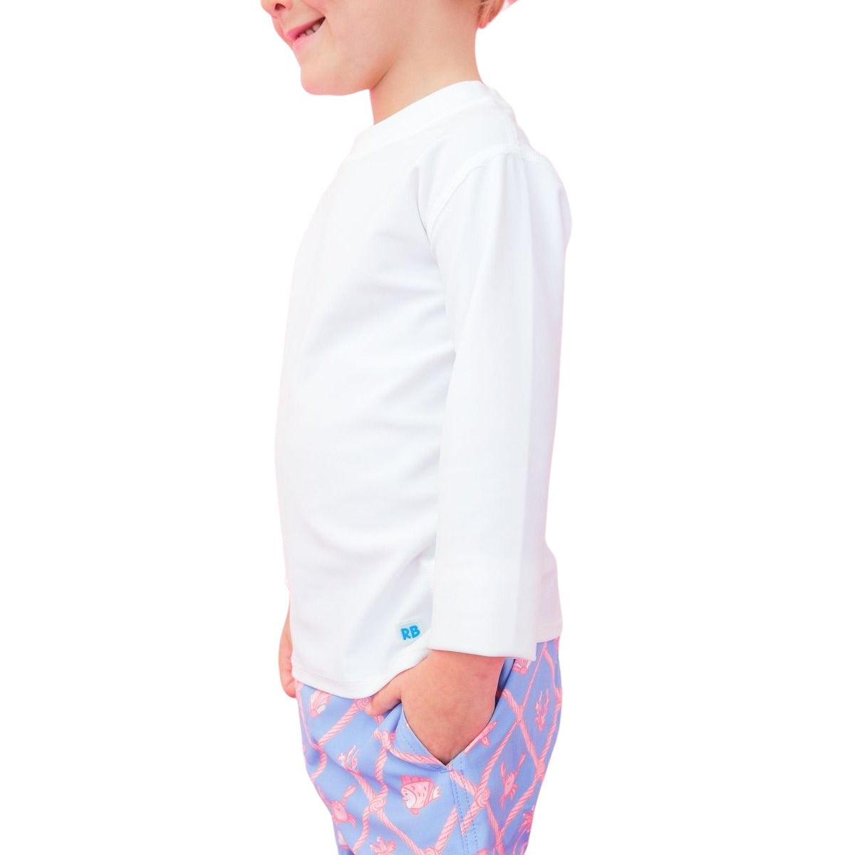 Rugged Butts Long Sleeve Rash Guard - White - 03T