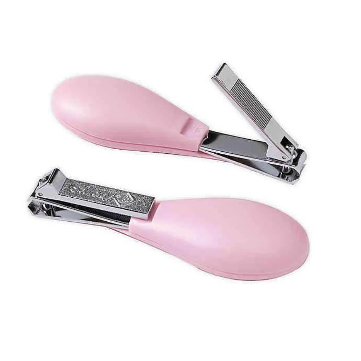 Safety 1st Fold-Up Nail Clippers 2 Pk - Pink - Curved Blades for Tiny Nails