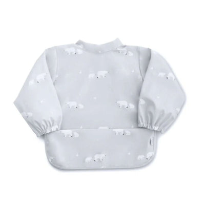 Saro Long Sleeve Baby Bib - Glacier Grey