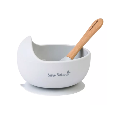 Saro Nordic Wave Bowl Feeding Set - Glacier Grey