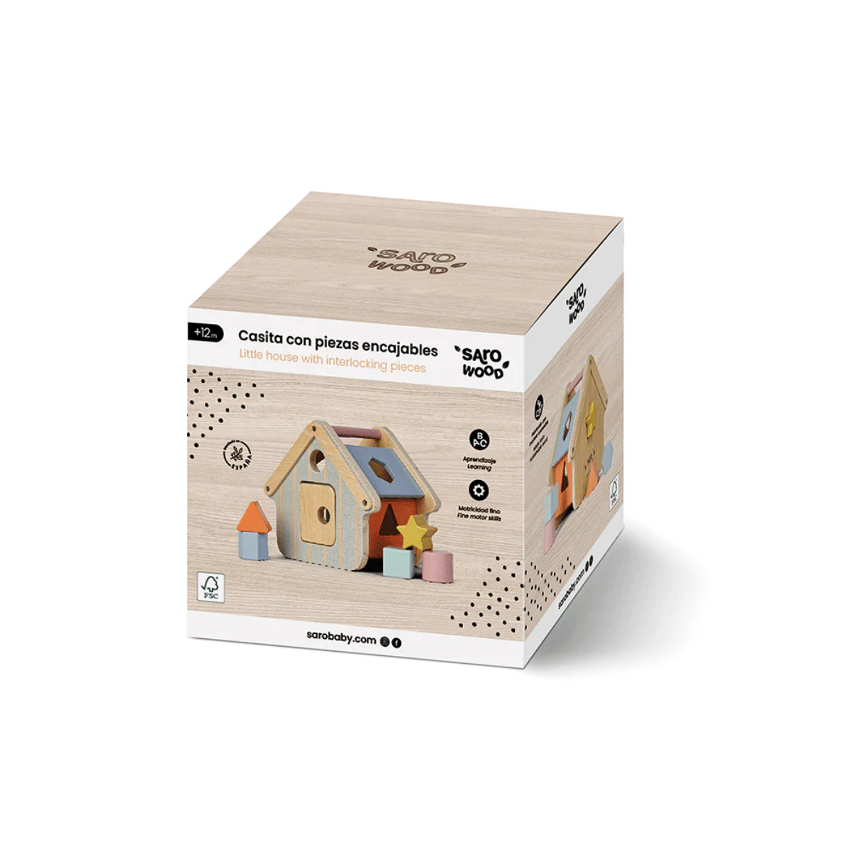 Saro Wooden Shape Sorting House on Luna Baby Store Miami