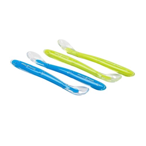 Primo Passi Silicone Spoon 4 Pack Blue Green