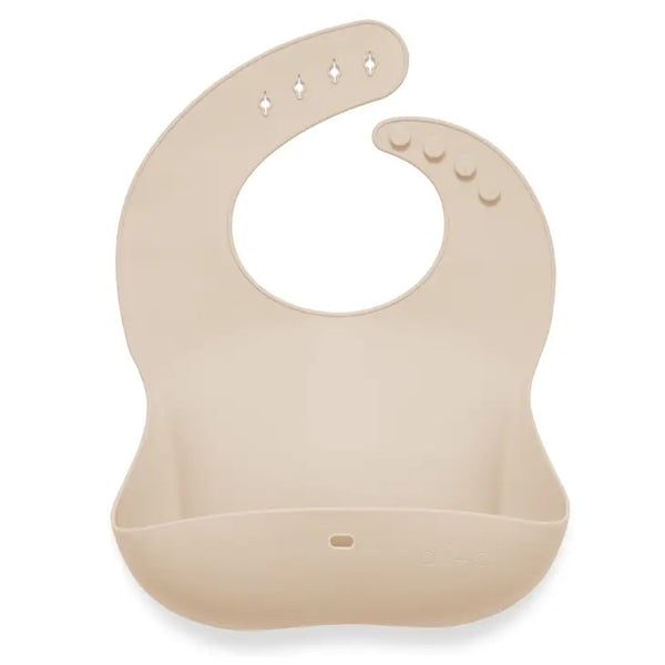 Silicone Baby Bib Roll Up & Stay Closed - Milk