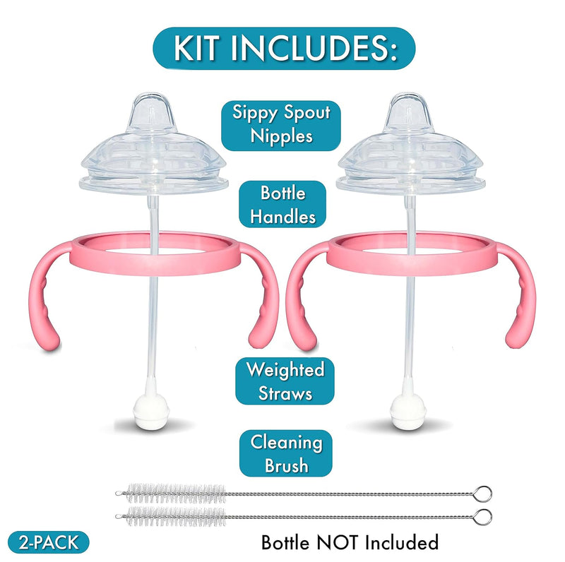 Como Tomo Sippy Cup Coversion Kit For Baby Bottle Como Tomo - Pink