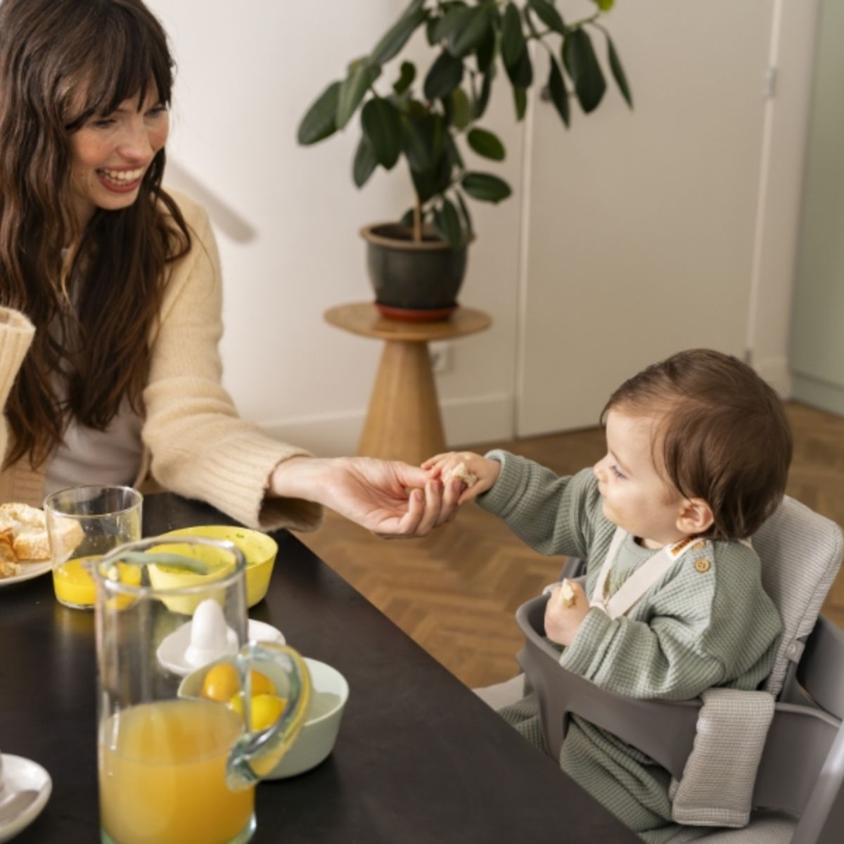 Stokke Tripp Trapp High Chair Natural with Tray - Heather Mauve on Luna Baby Store Miami