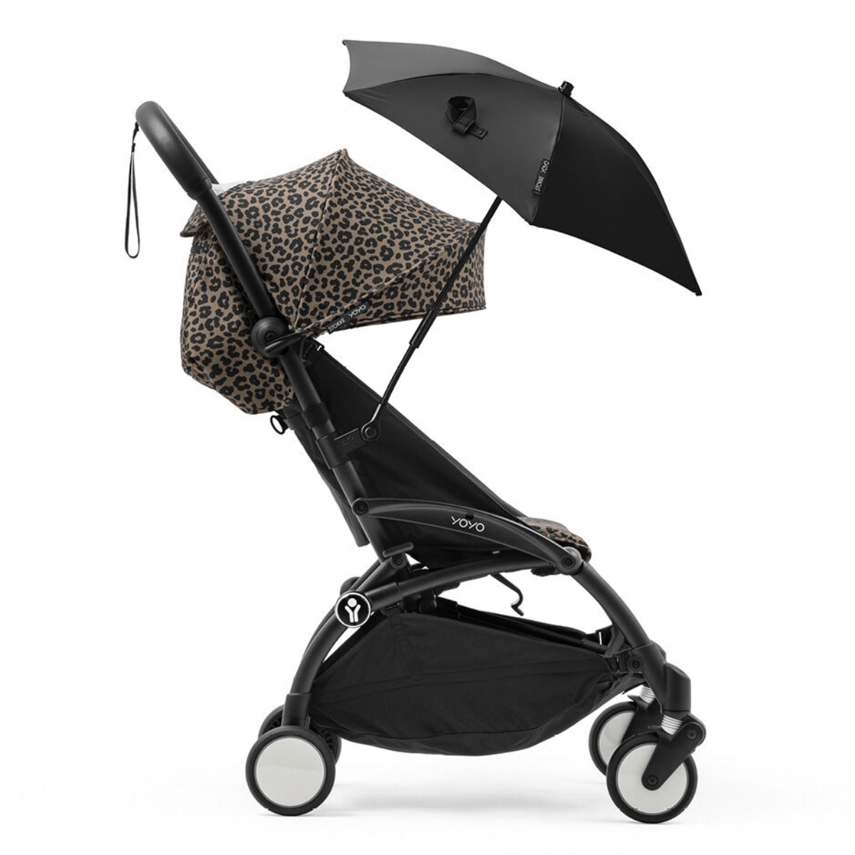 Stokke YOYO3 6+ Wild Collection Ultra-Compact Stroller - Leopard/Black Frame on Luna Baby Store Miami
