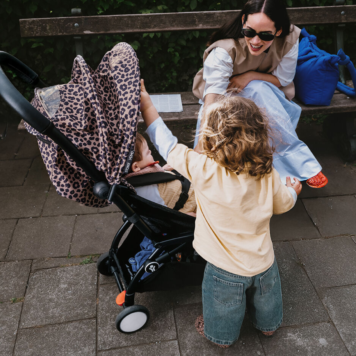 Stokke YOYO3 6+ Wild Collection Ultra-Compact Stroller - Leopard/Black Frame on Luna Baby Store Miami