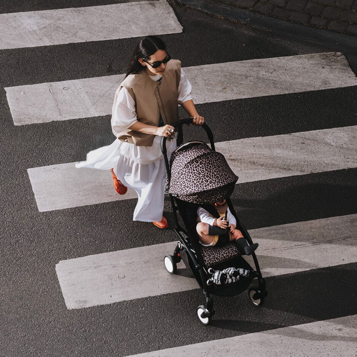 Stokke YOYO3 6+ Wild Collection Ultra-Compact Stroller - Leopard/Black Frame on Luna Baby Store Miami