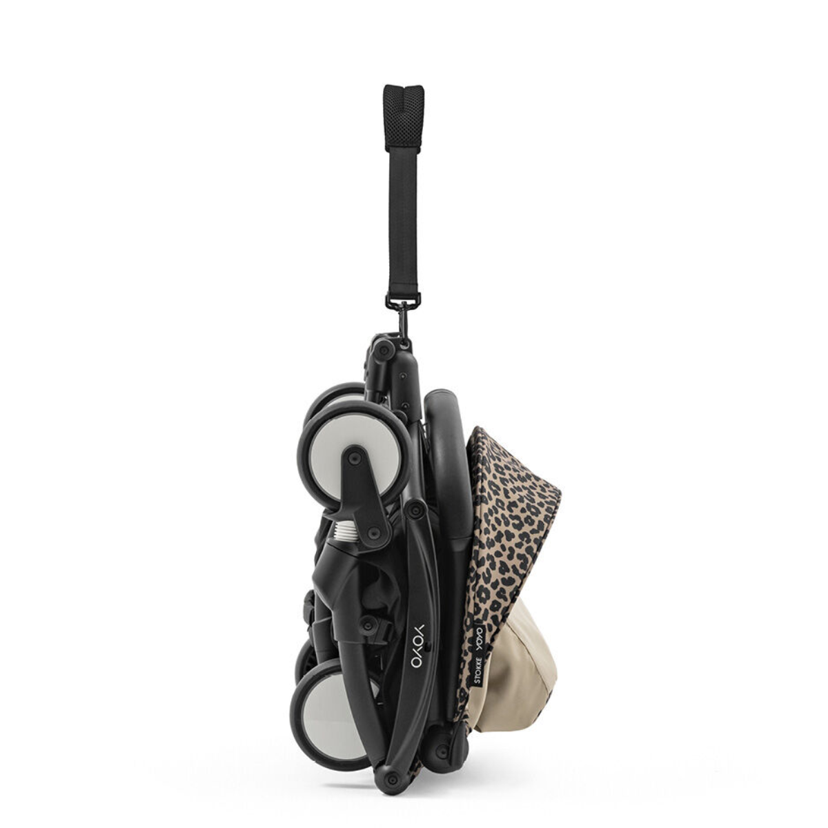Stokke YOYO3 6+ Wild Collection Ultra-Compact Stroller - Leopard/Black Frame on Luna Baby Store Miami