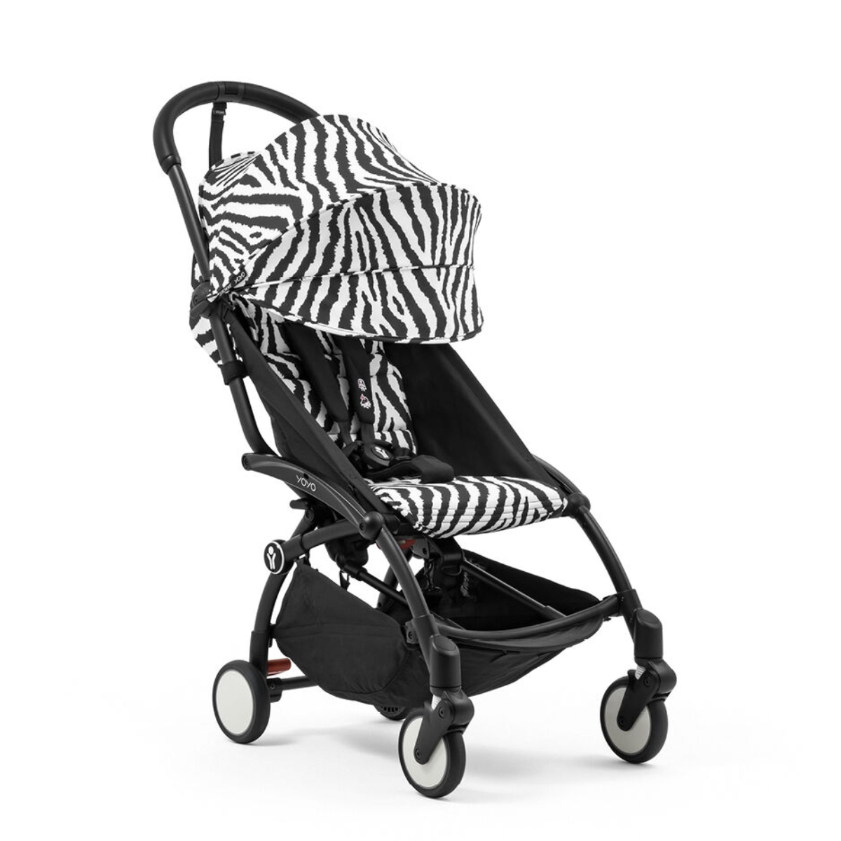 Stokke YOYO3 6+ Wild Collection Ultra-Compact Stroller - Zebra/Black Frame on Luna Baby Store Miami