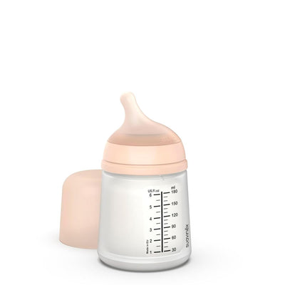 Suavinex Zero.Zero Anti-Colic Baby Bottle 6 oz Adaptable Flow 0M+ - Fair Tone