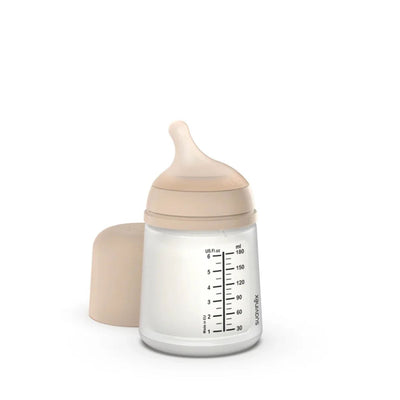 Suavinex Zero.Zero Anti-Colic Baby Bottle 6 oz Adaptable Flow 0M+ - Light Tone