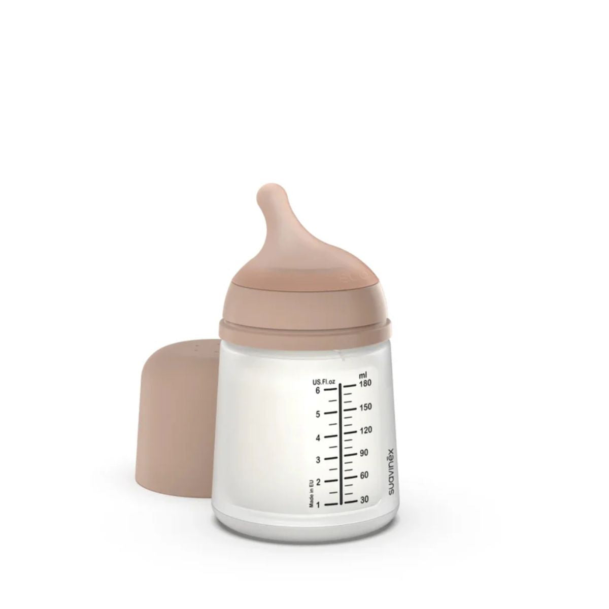 Suavinex Zero.Zero Anti-Colic Baby Bottle 6 oz Adaptable Flow 0M+ - Medium Tone