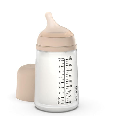 Suavinex Zero.Zero Anti-Colic Baby Bottle 9 oz Medium Flow 3M+ - Light