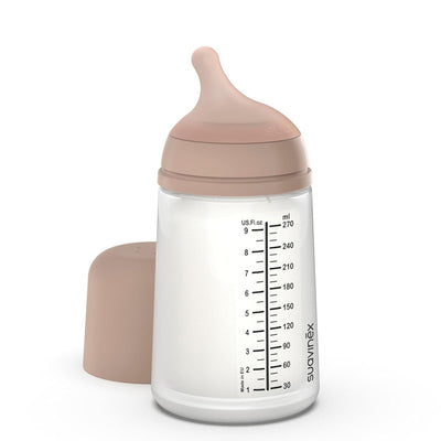 Suavinex Zero.Zero Anti-Colic Baby Bottle 9 oz Medium Flow 3M+ - Medium Tone