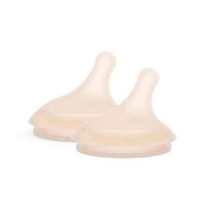 Suavinex Zero.Zero Asymmetrical Silicone Nipple Dense Flow 6M+ 2 Pack - Light Tone