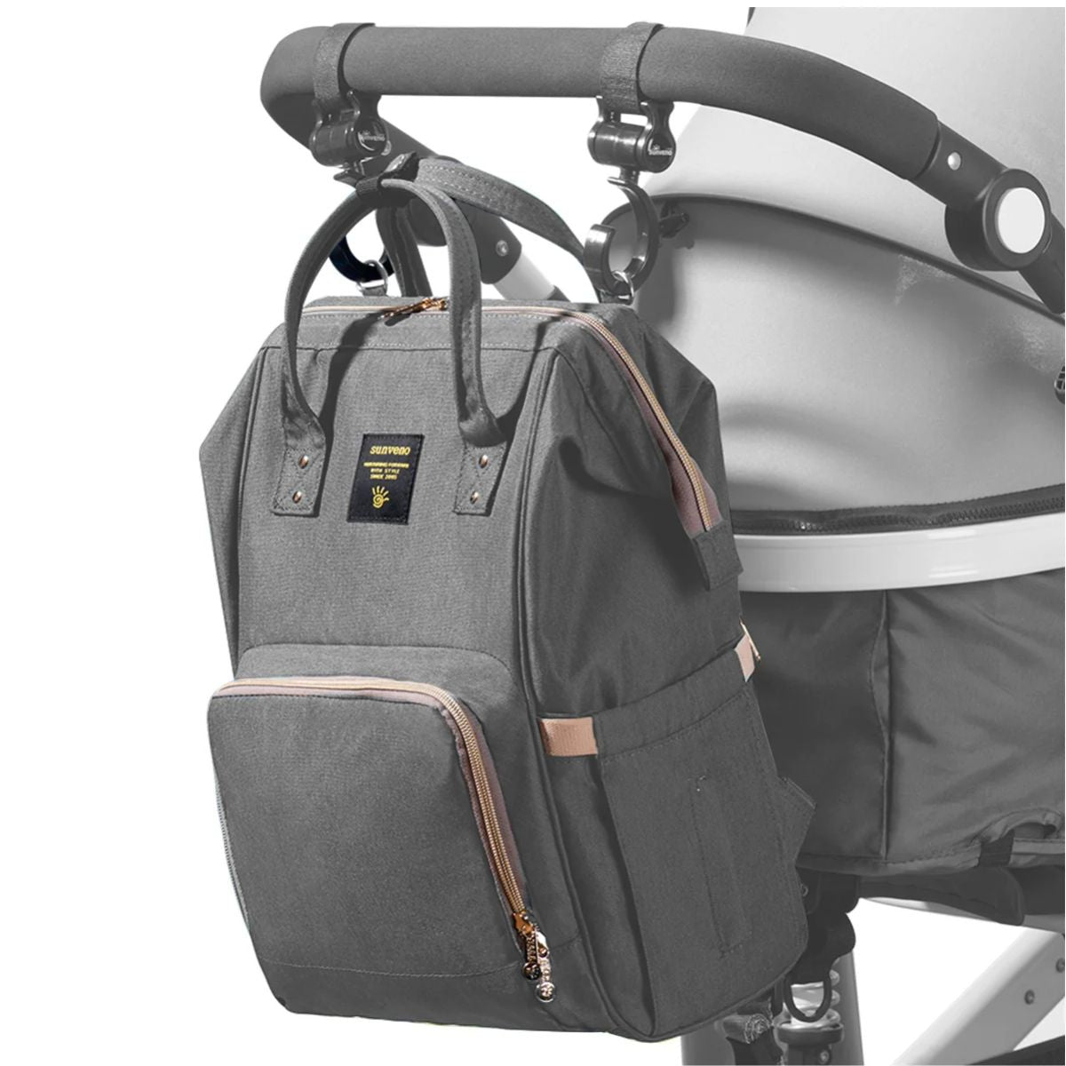 Sunveno Classic Diaper Backpack - Pink on Luna Baby Store Miami