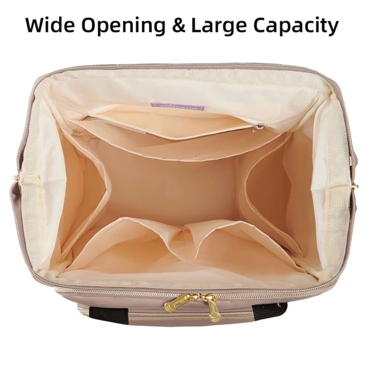 Sunveno Open Wide Diaper Backpack - Brown on Luna Baby Store Miami