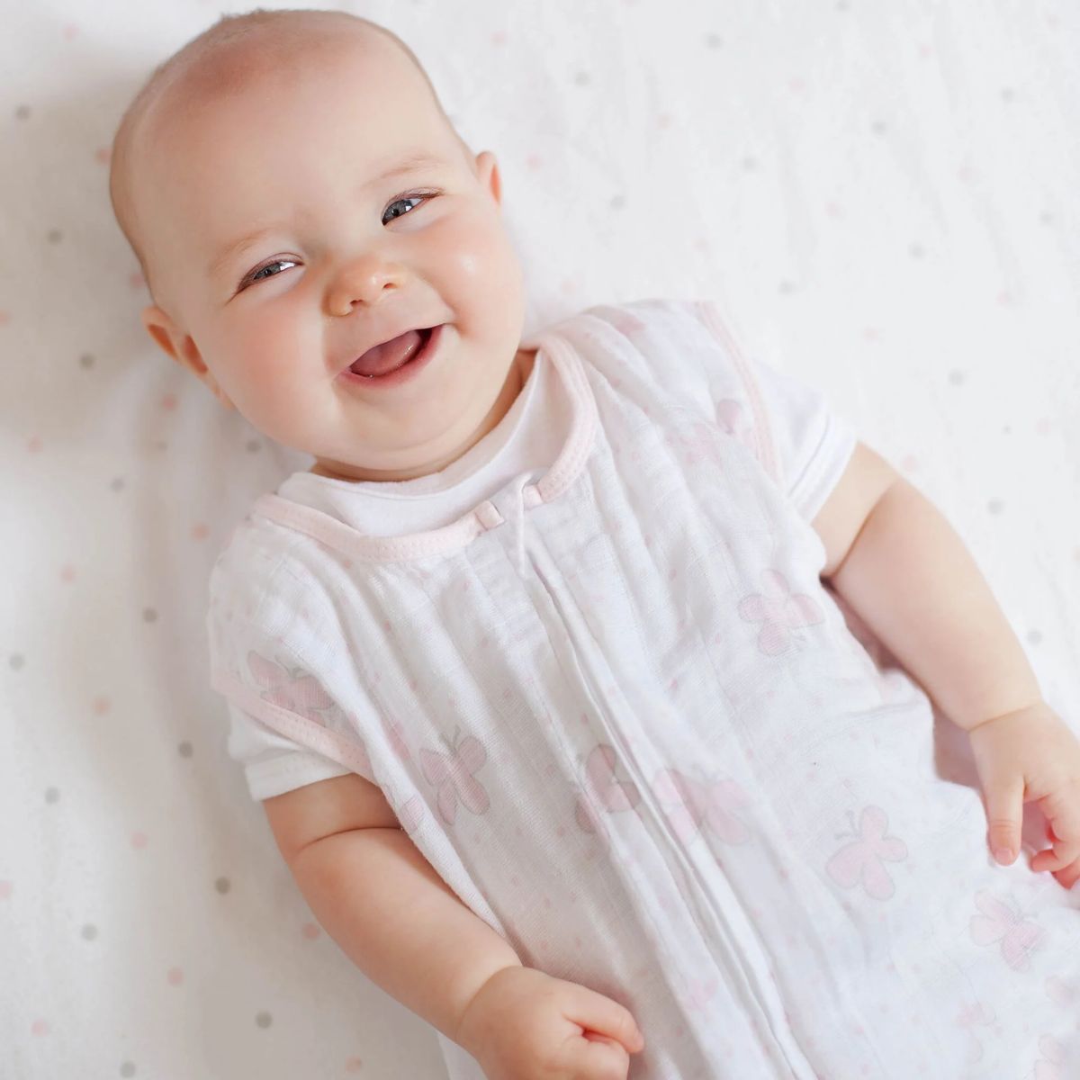 Swaddle Designs Muslin Baby Sleep Sack zzZipMe Little Lambs Sterling - 0-6M