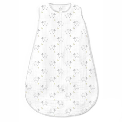 Swaddle Designs Muslin Baby Sleep Sack zzZipMe Little Lambs Sterling - 0-6M