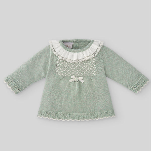 Set Knit Newborn Sweater & Pant Romeo Y Julieta - Powder Green/Beige