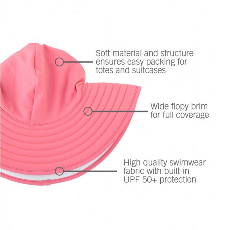 Ruffle Butts Swim Hat Rose Not Reversible