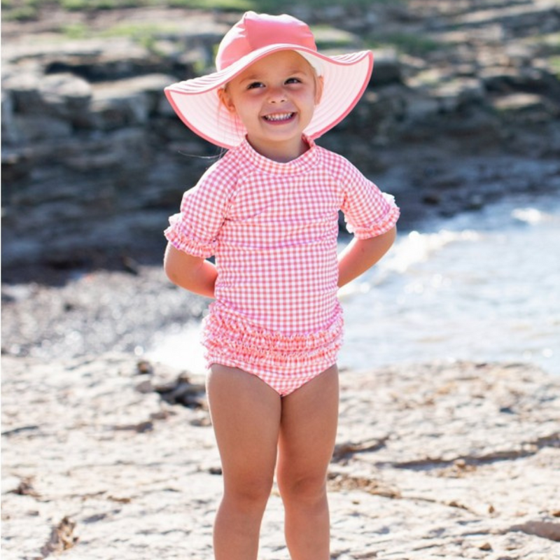 Ruffle Butts Swim Hat Rose Not Reversible