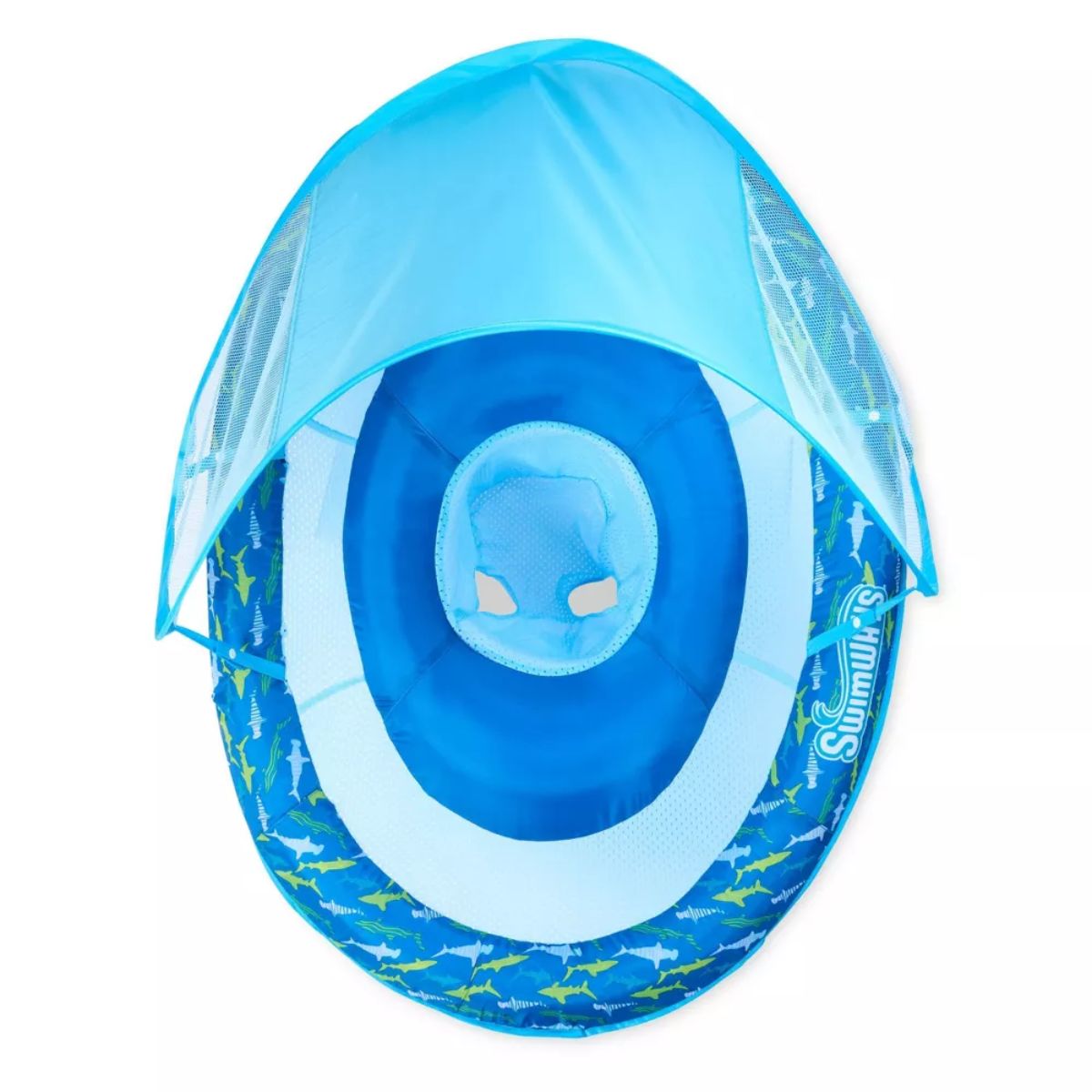 Swimways Baby Canopy Spring Float Pool Lounger - Blue on Luna Baby Store Miami