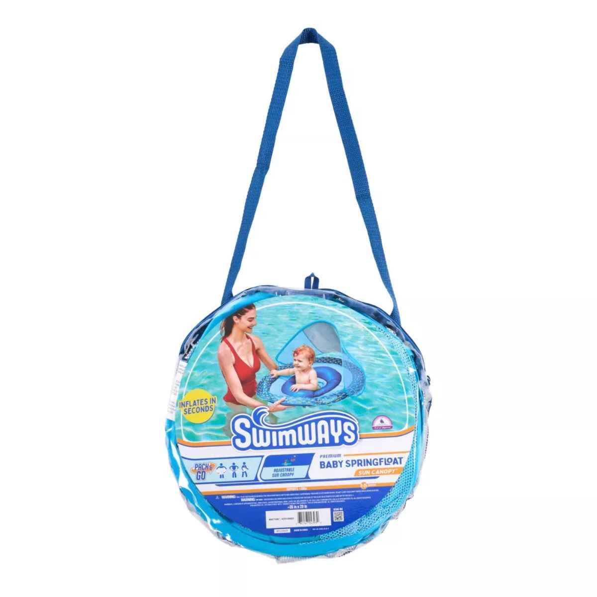 Swimways Baby Canopy Spring Float Pool Lounger - Blue
