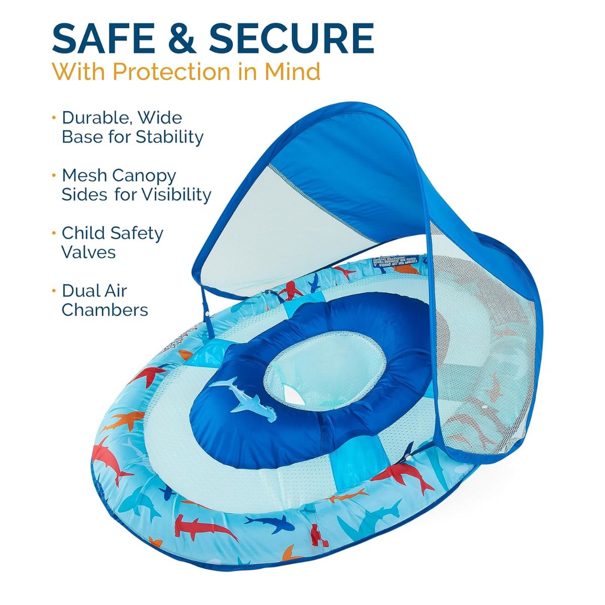 Swimways Baby Spring Float Sun Canopy 9-24M - Shark on Luna Baby Store Miami