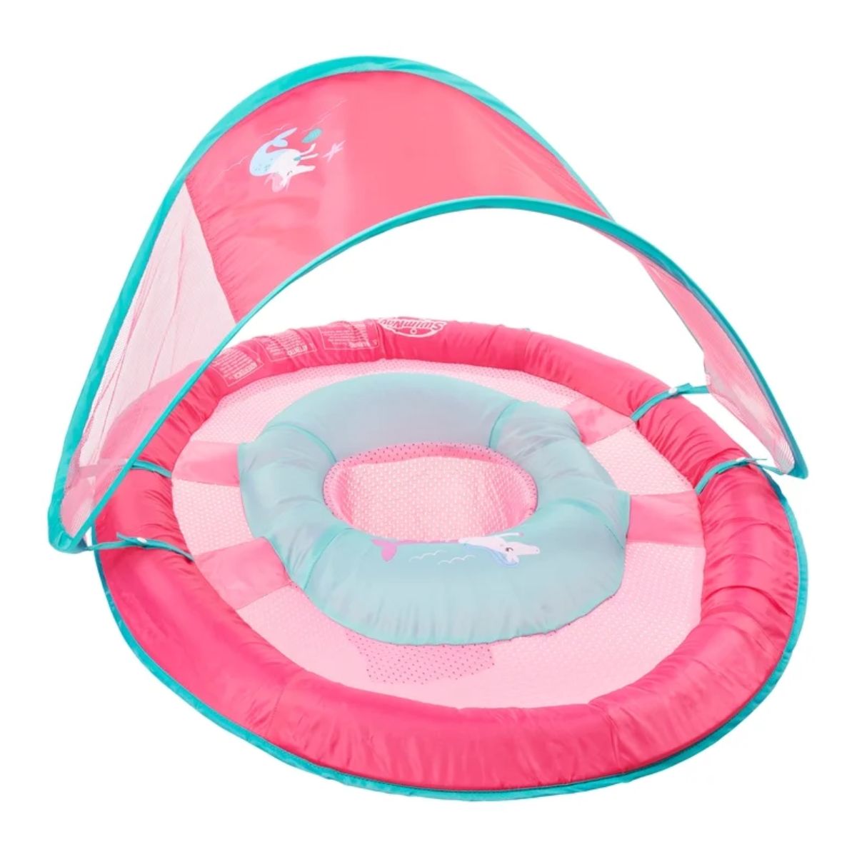 Boia Infantil Com Capota Swimways FPS50+ Rosa - Safe Water Introduction