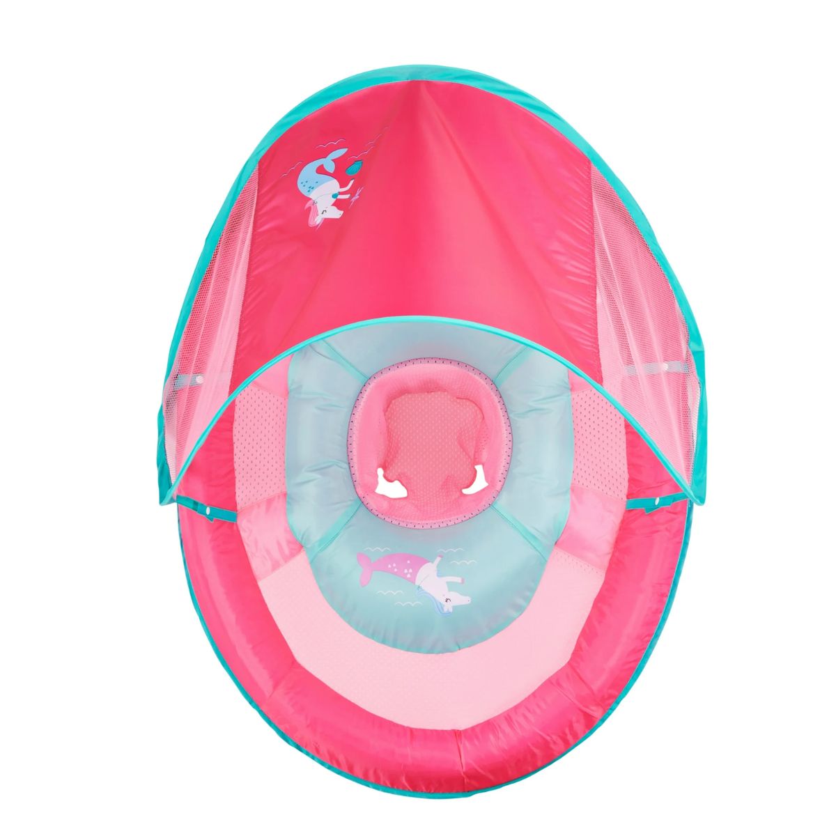 Boia Infantil Com Capota Swimways FPS50+ Rosa - Adjustable Sun Canopy