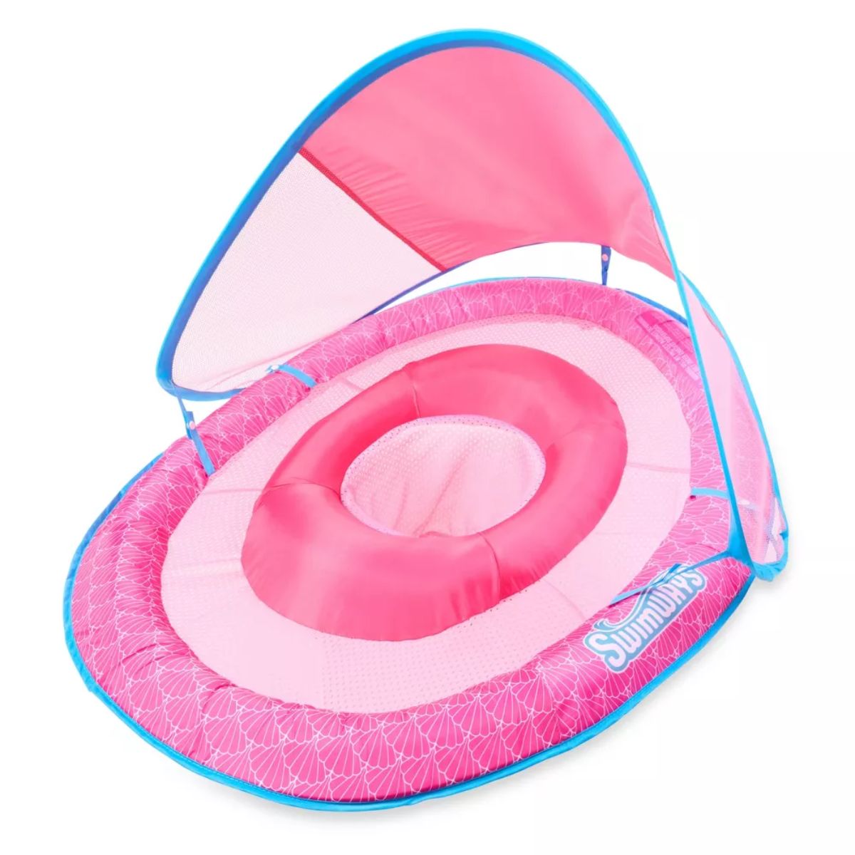 Swimways Sun Canopy Spring Float with Hyper-Flate Valve - Baby Pool Lounger on Luna Baby Store Miami