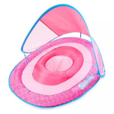 Swimways Sun Canopy Spring Float with Hyper-Flate Valve - Baby Pool Lounger