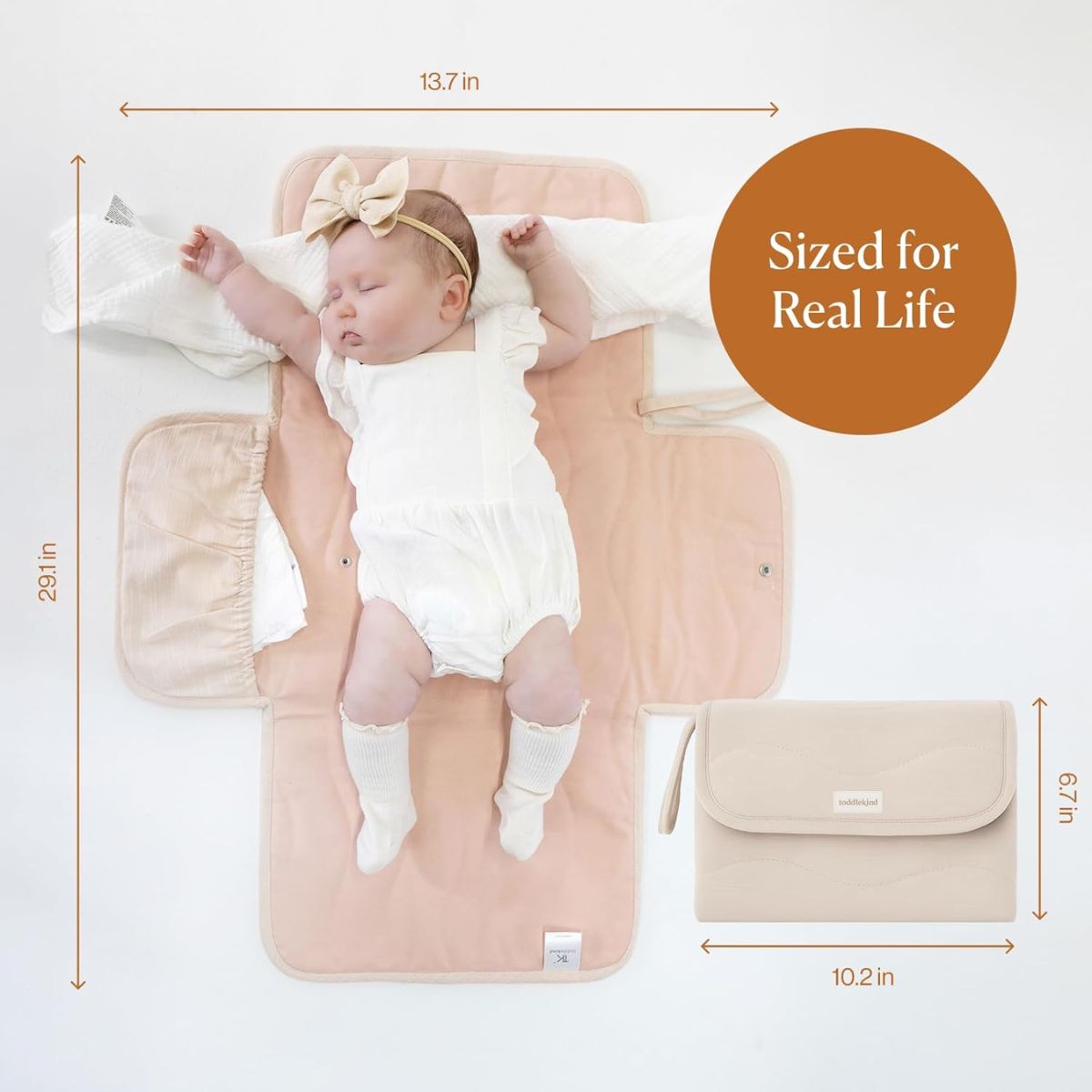 Toddlekind Mini Maven Portable Changing Pad - Blush
