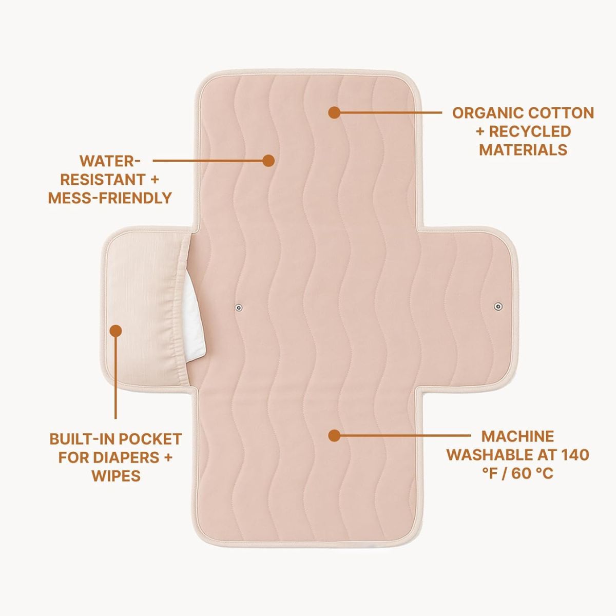 Toddlekind Mini Maven Portable Changing Pad - Blush
