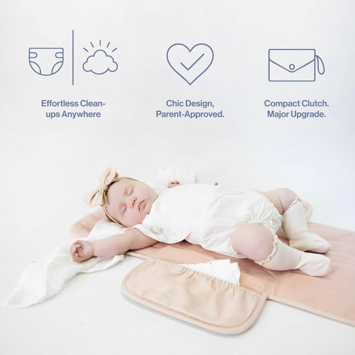 Toddlekind Mini Maven Portable Changing Pad - Blush on Luna Baby Store Miami