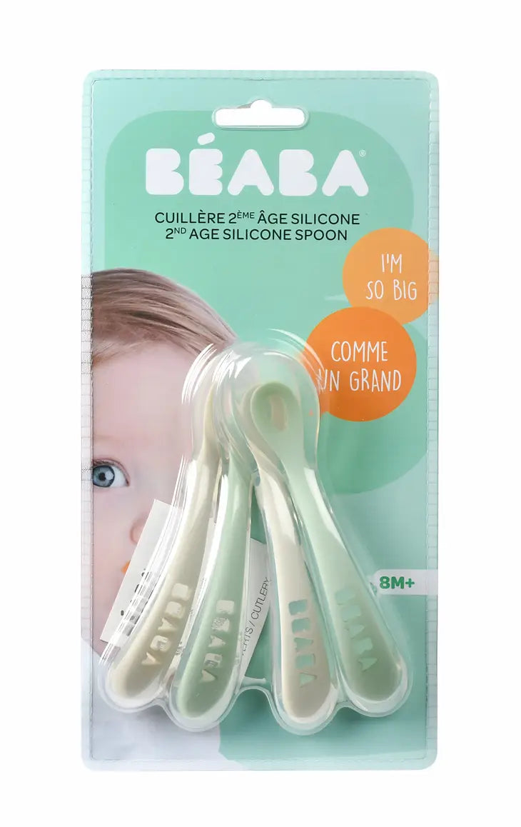 Beaba Toddler's Self-Feeding Spoons Set of 4 - Sage - Luna Baby Store Miami