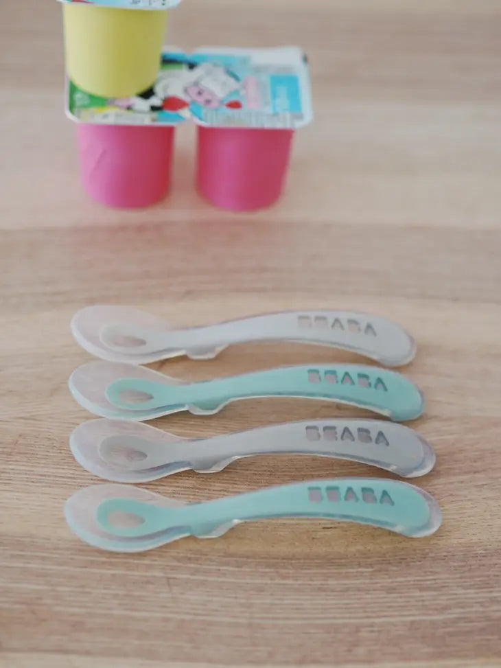 Beaba Toddler's Self-Feeding Spoons Set of 4 - Sage - Luna Baby Store Miami