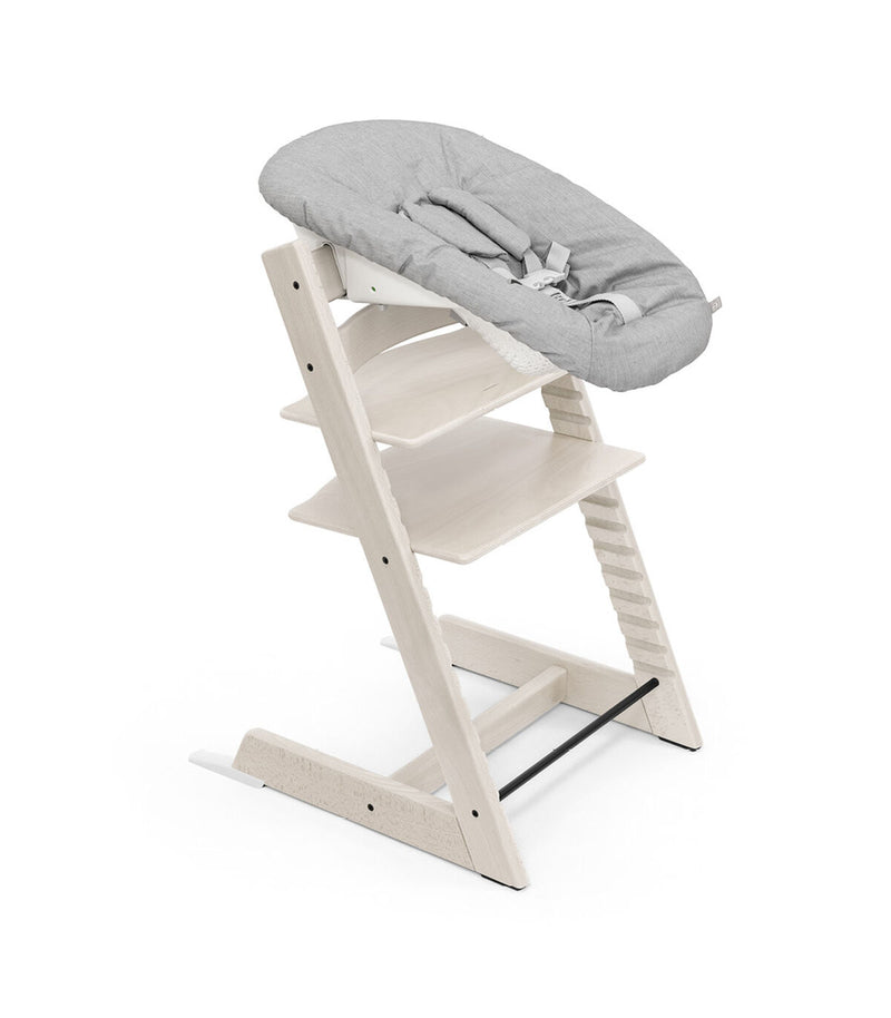 Tripp Trapp High Chair & Cushion With Tray - Whitewash Nordic Grey