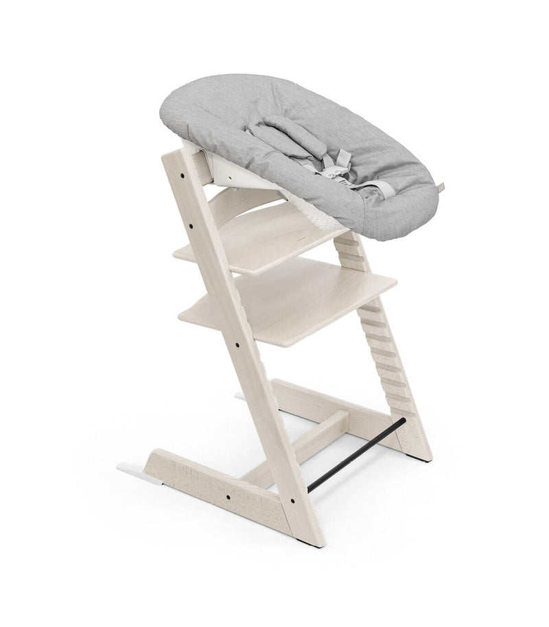 Stokke Tripp Trapp High Chair & Cushion With Tray - Whitewash Nordic Grey