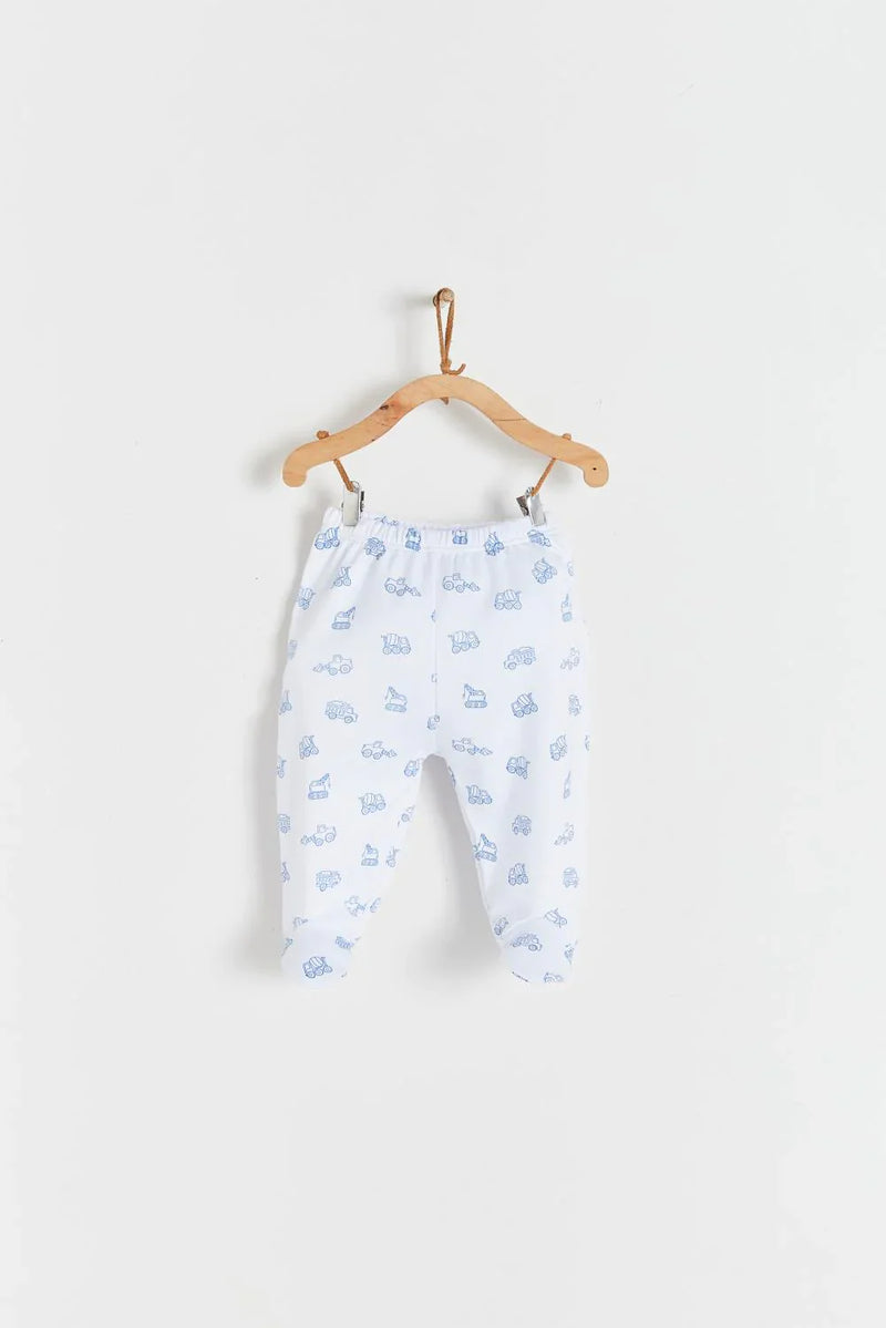 Babycottons Trucks Bodysuit & Pants Set - Blue