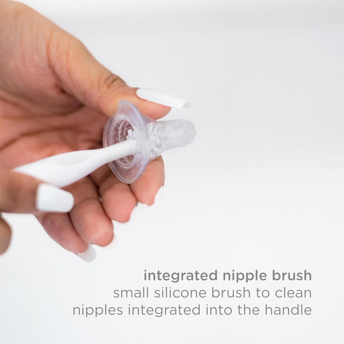 Ubbi Deluxe Baby Bottle Brush - Grey on Luna Baby Store Miami