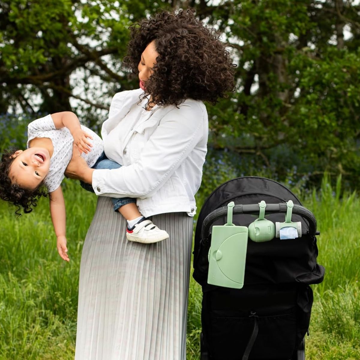 Ubbi On-The-Go Pacifier Holder - Sage on Luna Baby Store Miami