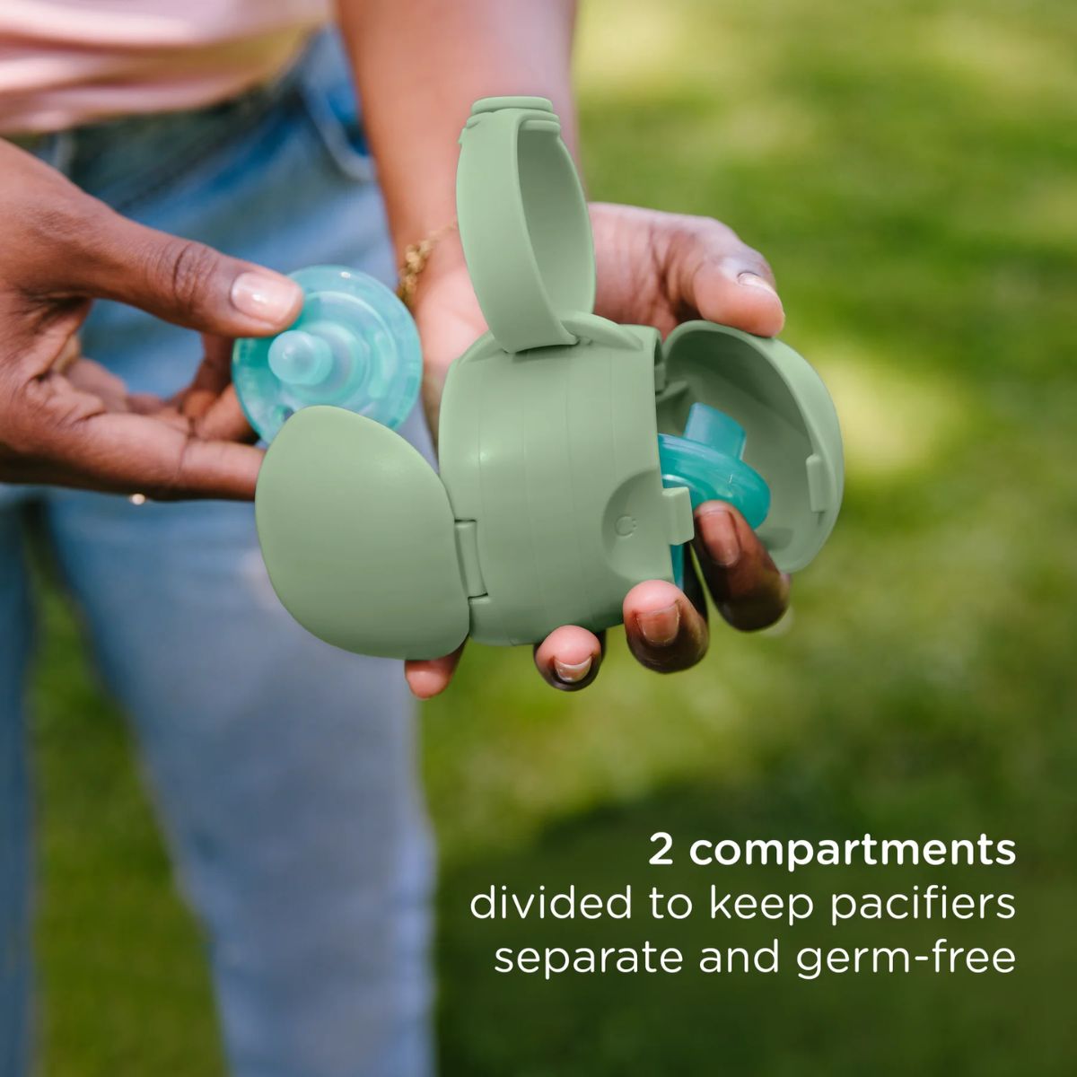 Ubbi On-The-Go Pacifier Holder - Sage on Luna Baby Store Miami