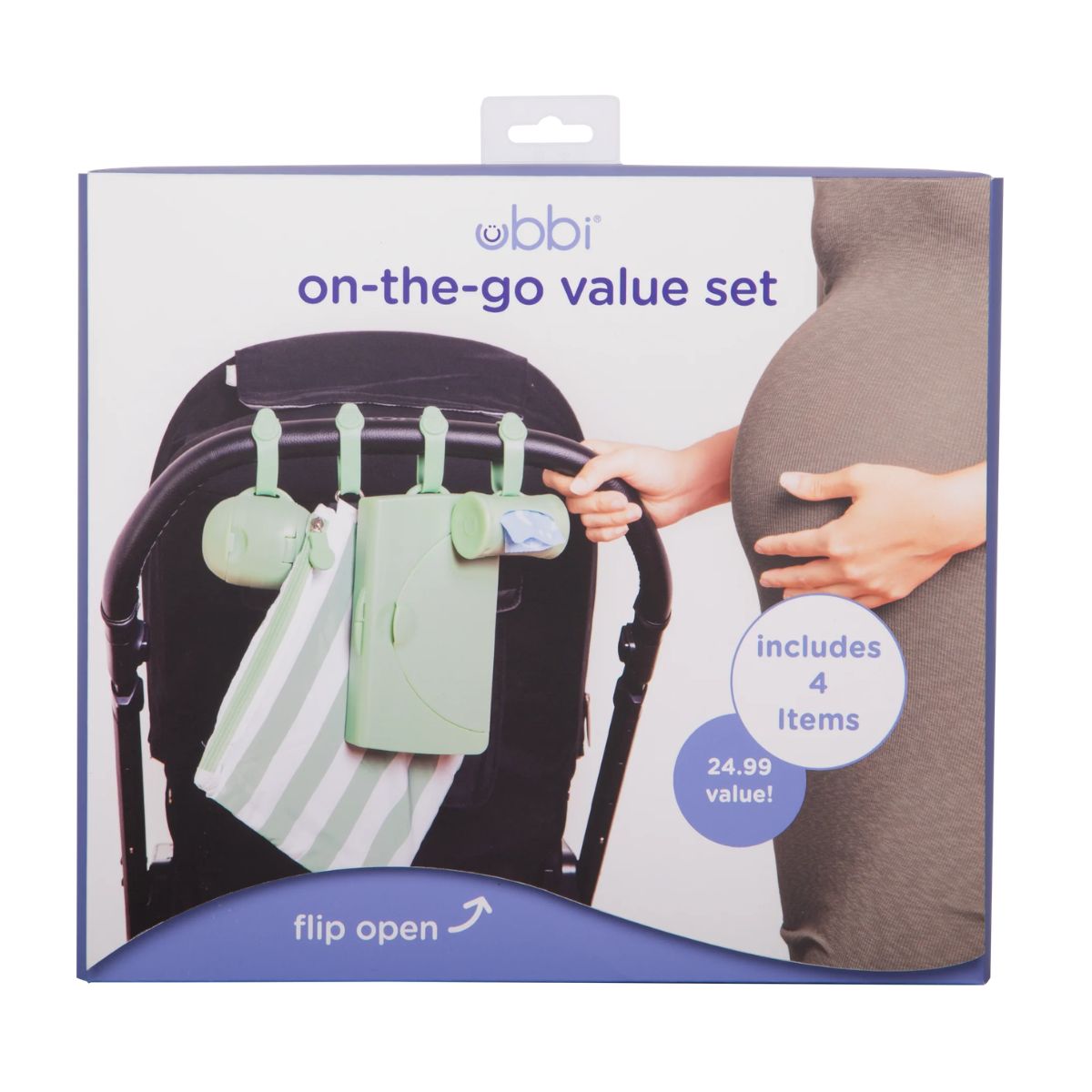 Ubbi On-the-Go Diaper Changing Gift Set 4-Piece - Sage on Luna Baby Store Miami