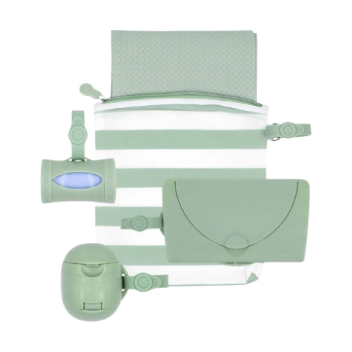 Ubbi On-the-Go Diaper Changing Gift Set 4-Piece - Sage on Luna Baby Store Miami
