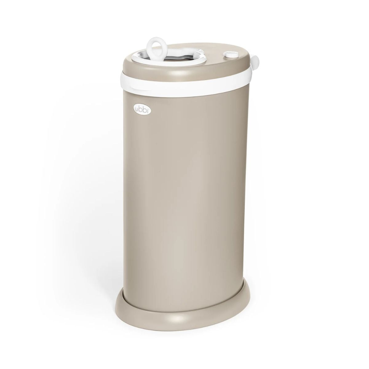 Ubbi Steel Diaper Pail Odor Control System - Taupe on Luna Baby Store Miami