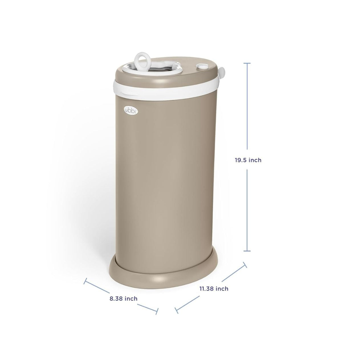 Ubbi Steel Diaper Pail Odor Control System - Taupe